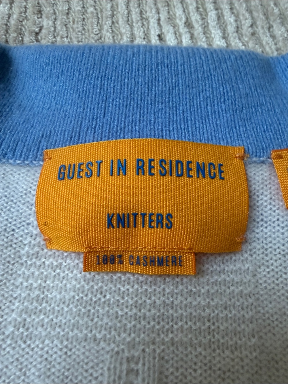 Guest In Residence Knitters Pele Cashmere Sweater V Neck Short Sleeve Tee Size S - Picture 8 of 11